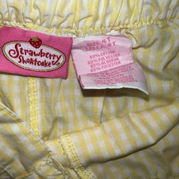 Strawberry Shortcake Y2K yellow and pink ruffled tiered gingham girls skirt 4T - Picture 6 of 6